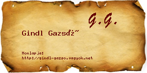 Gindl Gazsó névjegykártya